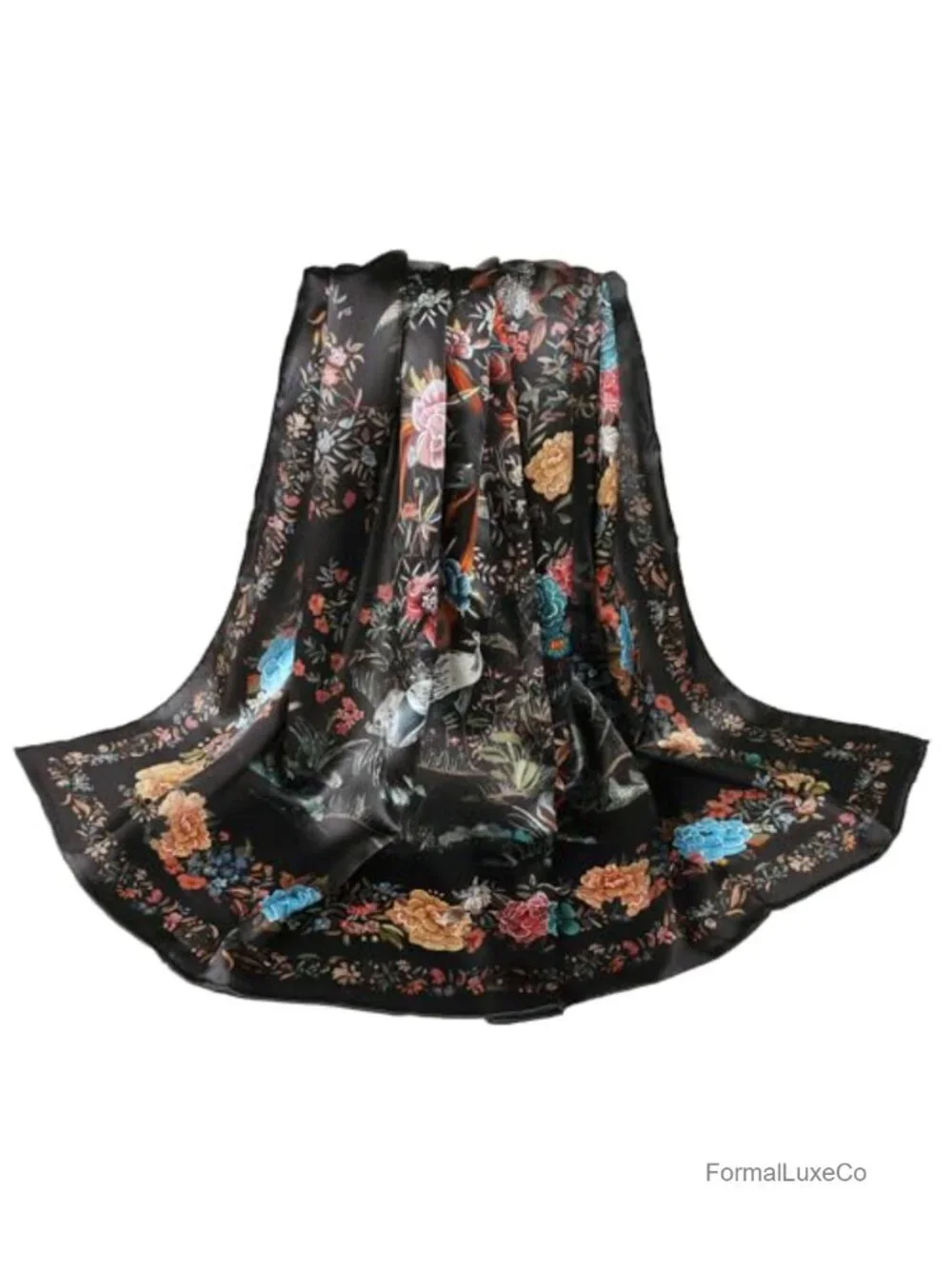 100% Mulberry Silk Large Square Scarf Lightweight Headscarf Shawl Gift Packed